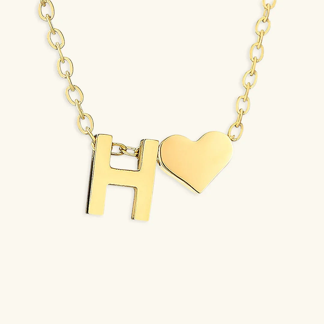 [AuraEcho]Ria Initial Letter Gold Necklace