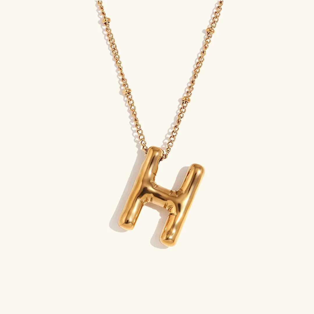 [AuraEcho]Balloon Gold Initial Necklace