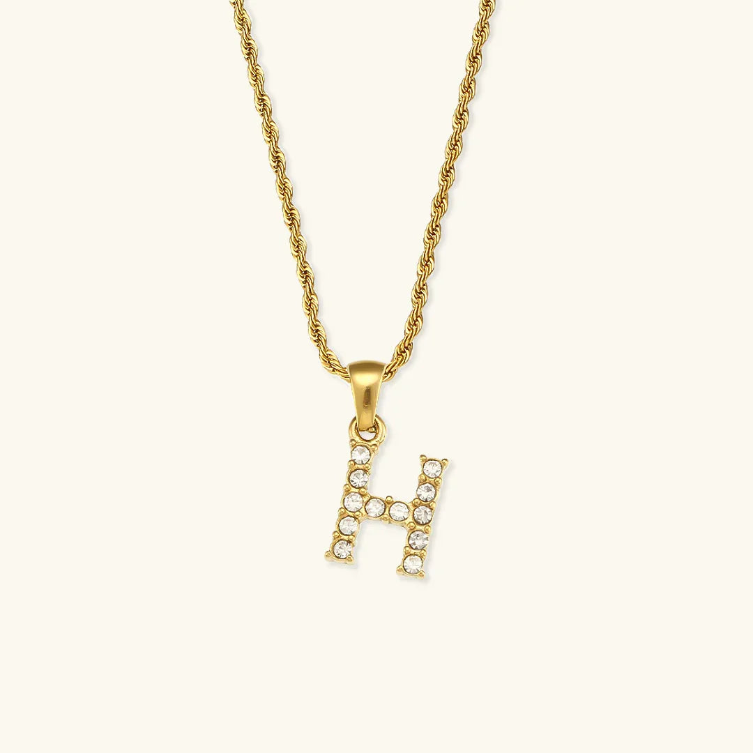 [AuraEcho]Maeve Letter Initial Diamond Necklace