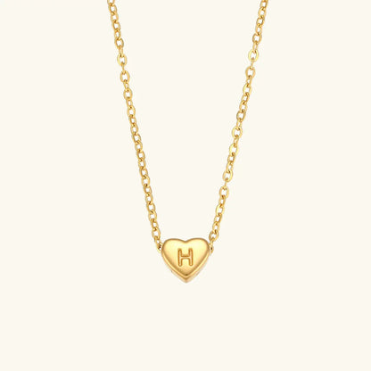 [AuraEcho]Heart Initial Gold Necklace
