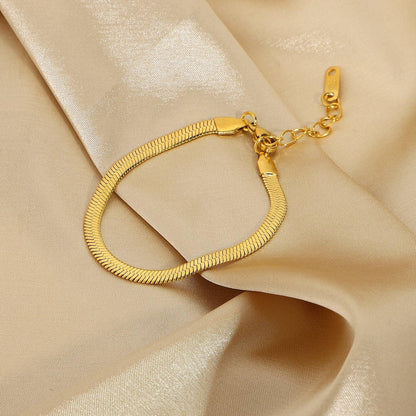 [AuraEcho]Ellaine Gold Herringbone Bracelet
