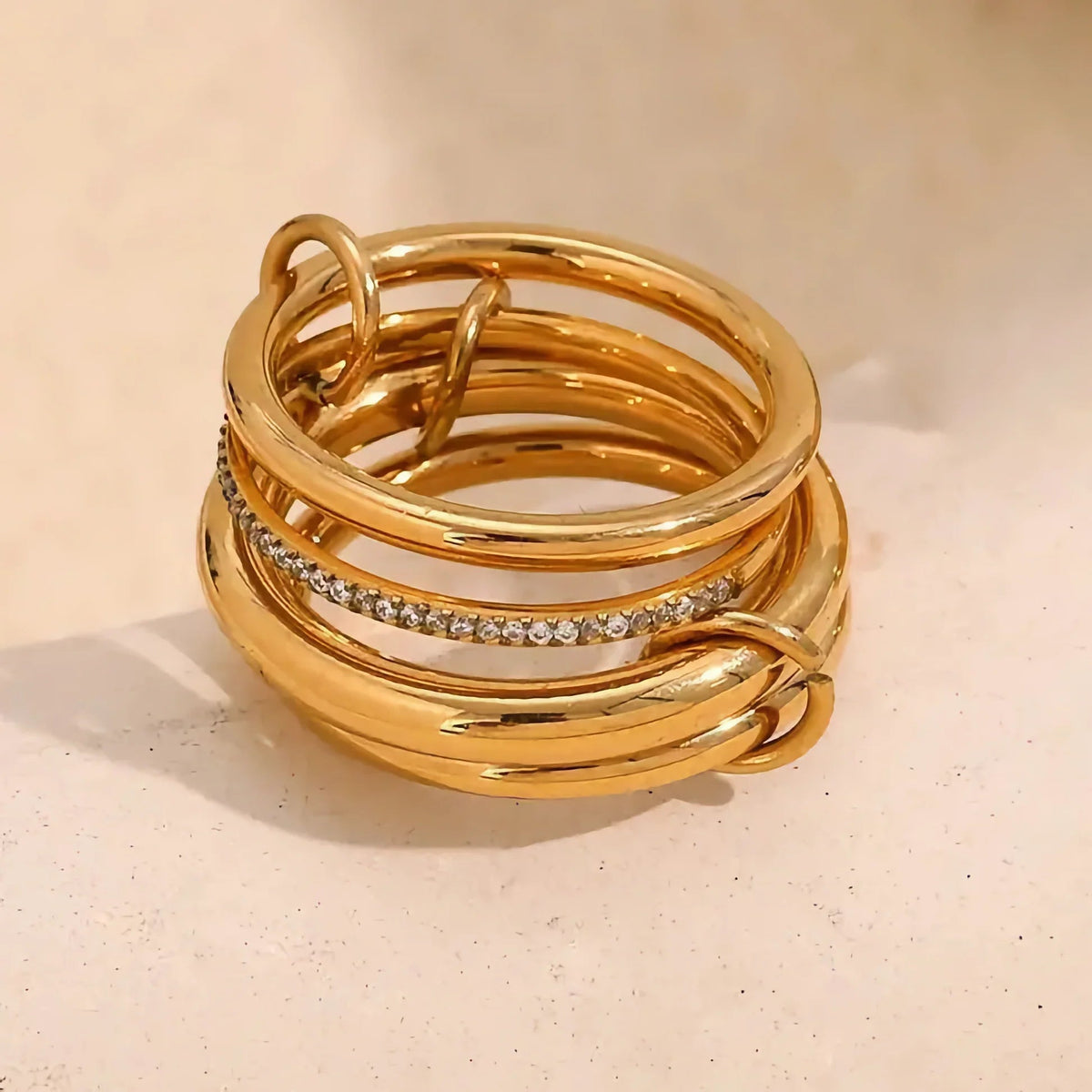 [AuraEcho]Christabel Diamond Ring Stack