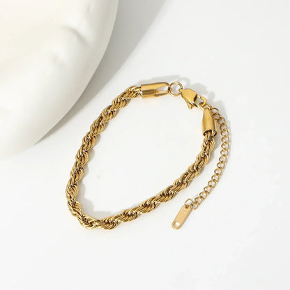 [AuraEcho]Clara Rope Chain Gold Bracelet