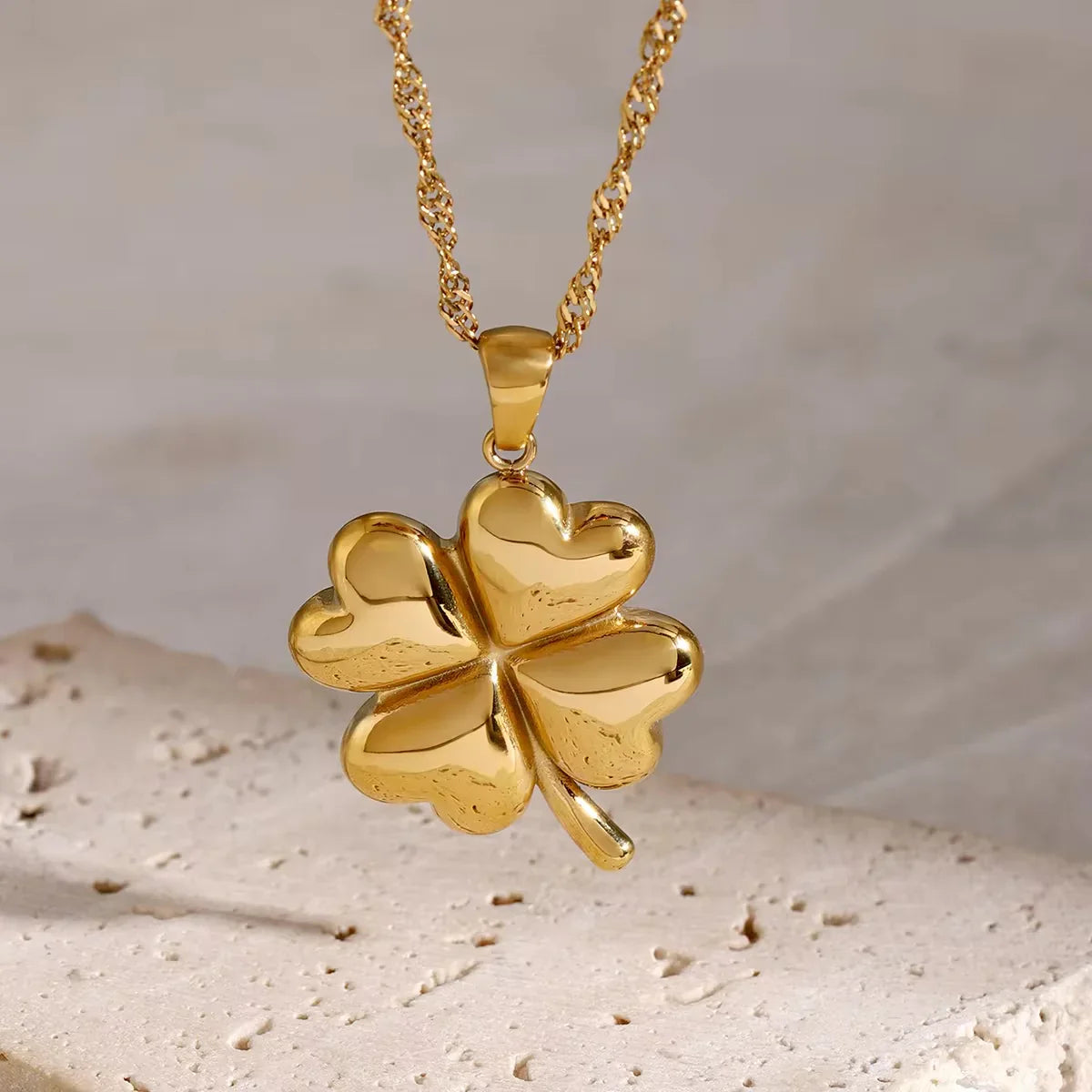 [AuraEcho]Ella Clover Gold Necklace