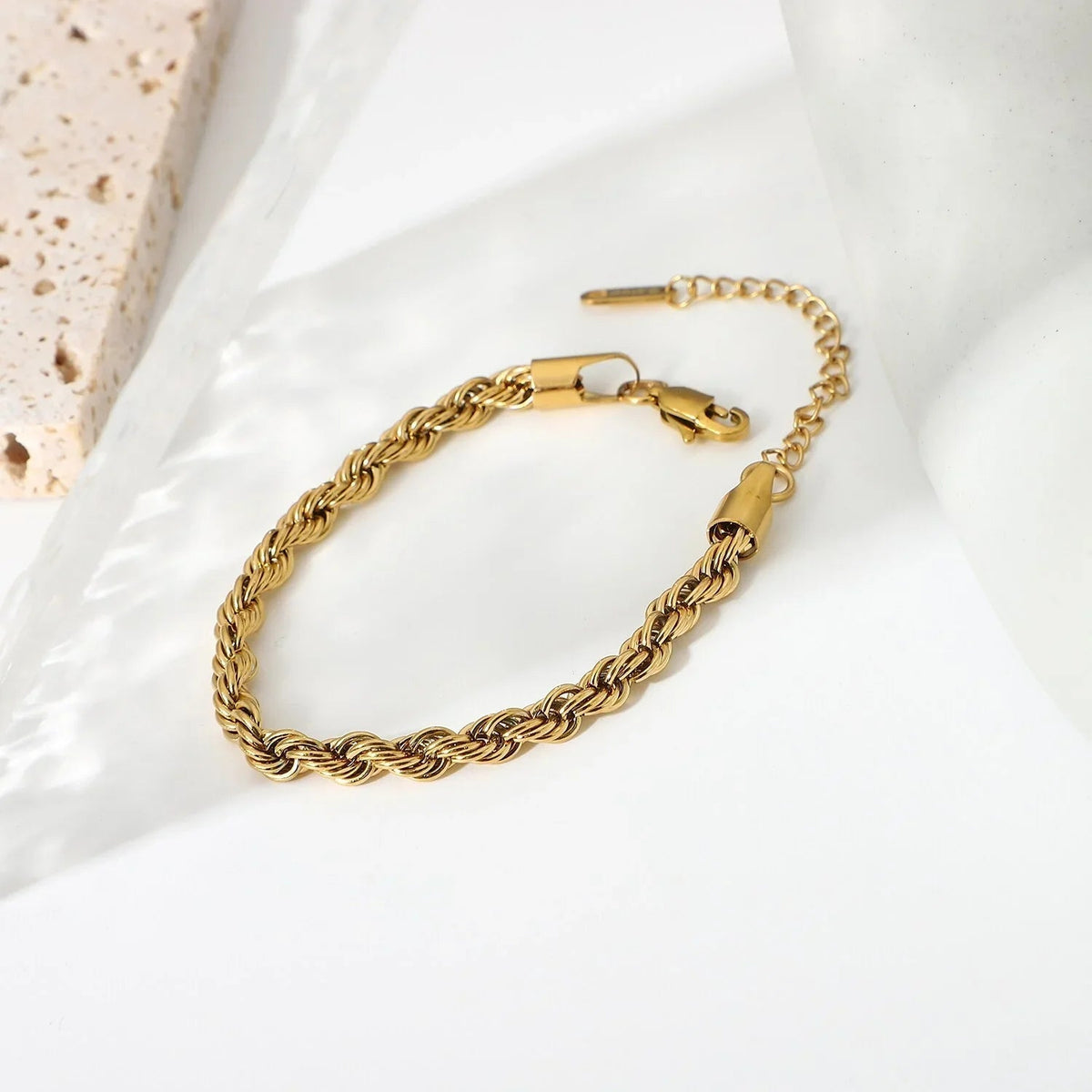 [AuraEcho]Clara Rope Chain Gold Bracelet