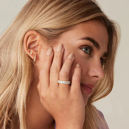 [AuraEcho]Antoinette Diamond Simulant Gold Ring