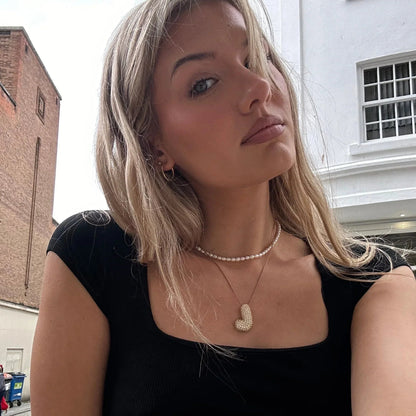 [AuraEcho]Bubble Initial Diamond Necklace