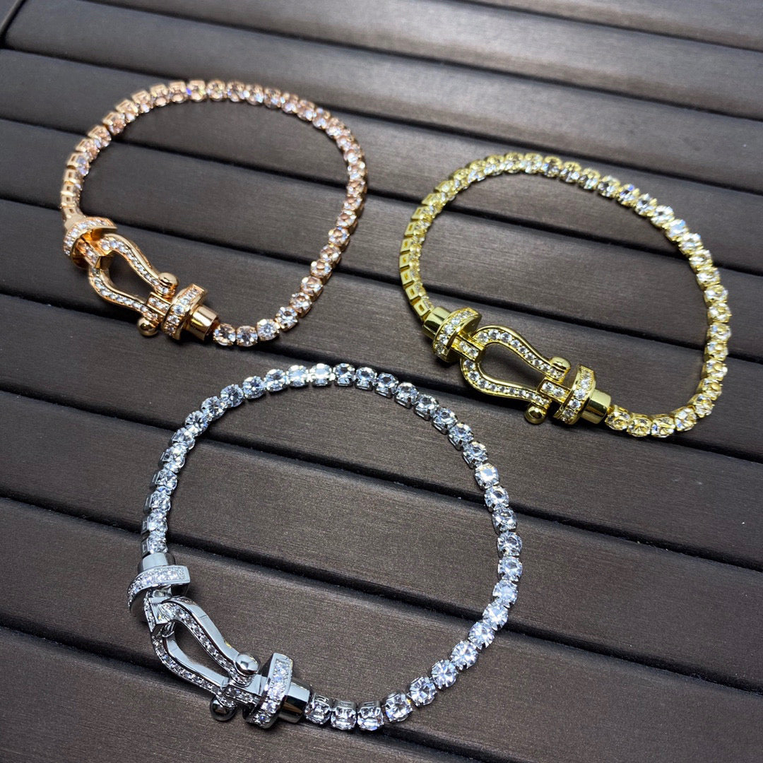 [AuraEcho]FORCE  HORSESHOE  DIAMOND TENNIS BRACELET