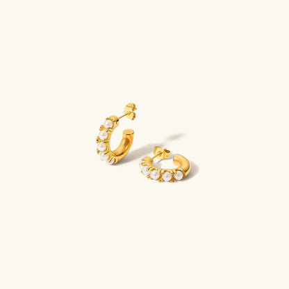 [AuraEcho]Irene Pearl Hoop Earrings
