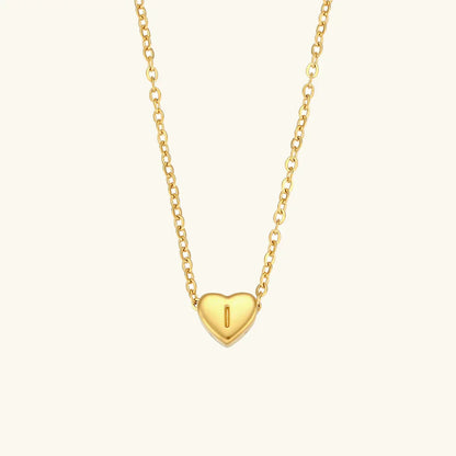 [AuraEcho]Heart Initial Gold Necklace