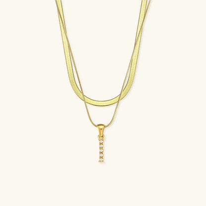 [AuraEcho]Fiona Layered Gold Initial Letter Necklace