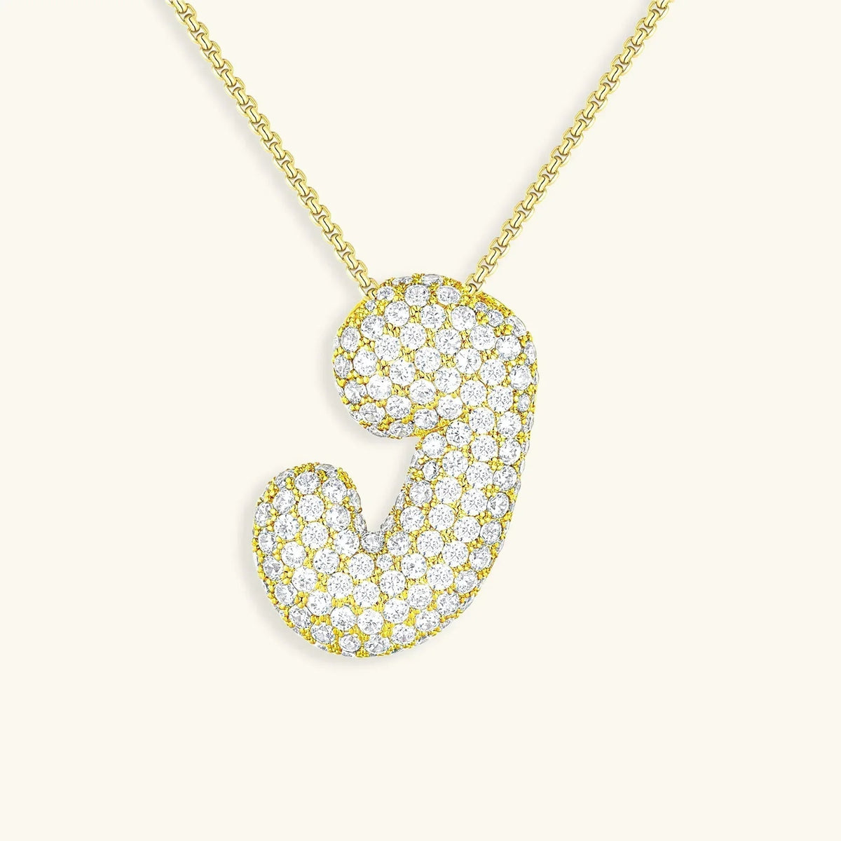 [AuraEcho]Bubble Initial Diamond Necklace