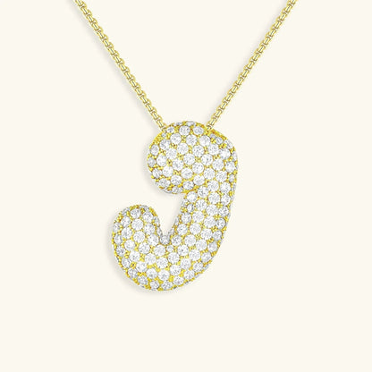 [AuraEcho]Bubble Initial Diamond Necklace