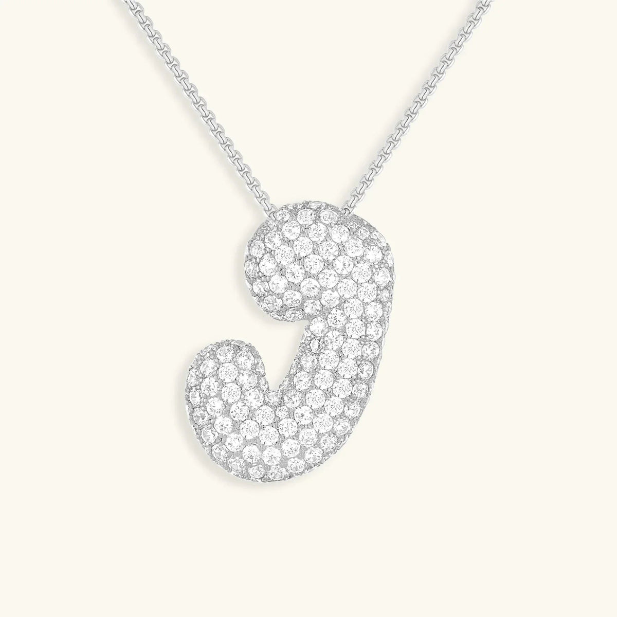 [AuraEcho]Bubble Initial Diamond Necklace