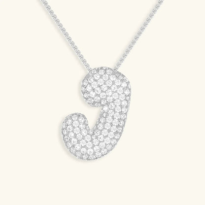 [AuraEcho]Bubble Initial Diamond Necklace