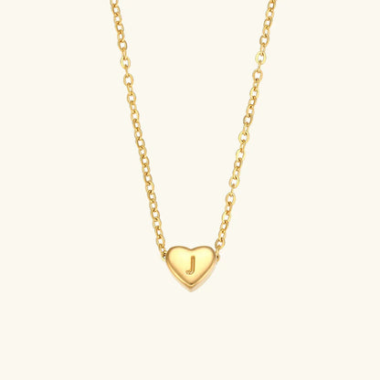 [AuraEcho]Heart Initial Gold Necklace