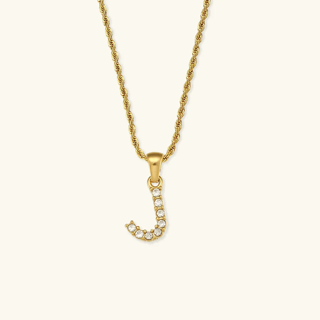 [AuraEcho]Maeve Letter Initial Diamond Necklace