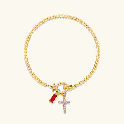 [AuraEcho]Amalia Birthstone Cross Bracelet