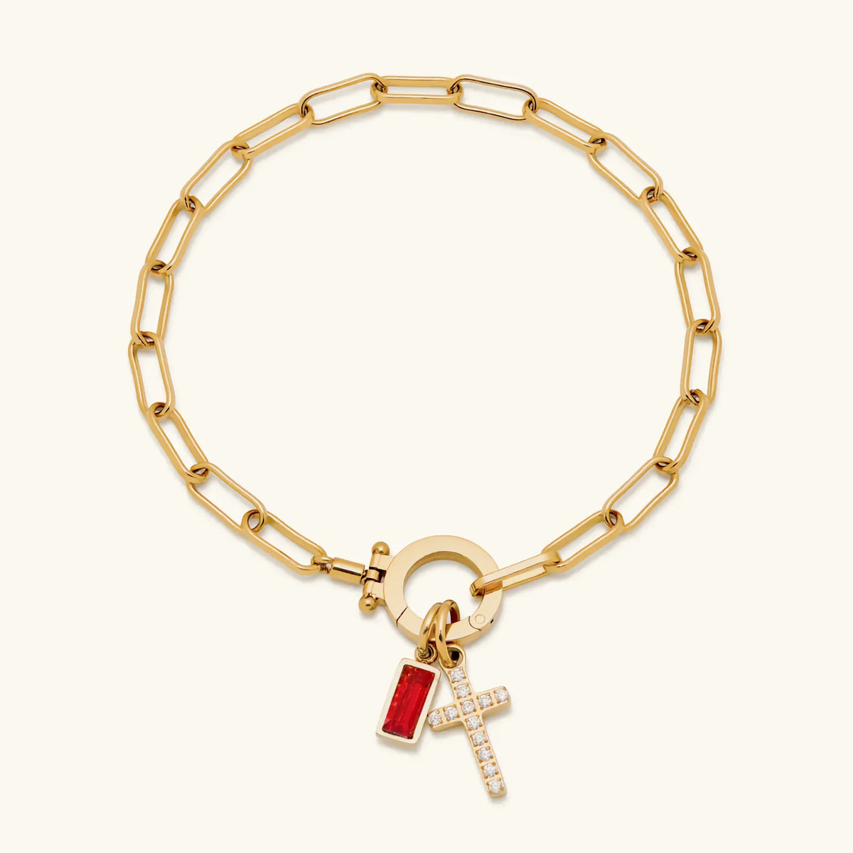 [AuraEcho]Annabella Birthstone Cross Bracelet