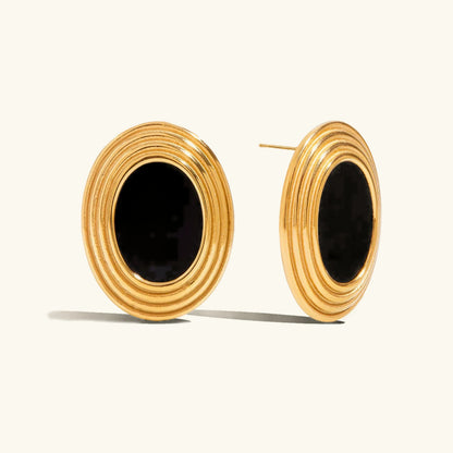 [AuraEcho]Ruthie Gold Enamel Earrings