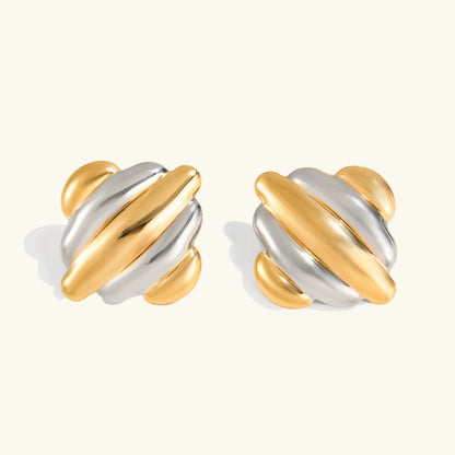 [AuraEcho]Maxine Rippled Gold Earrings