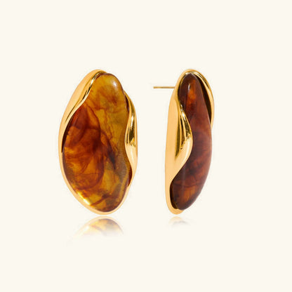[AuraEcho]Amelise Polished Gemstone Earrings