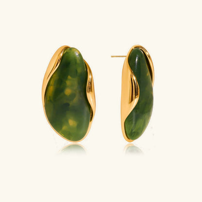 [AuraEcho]Amelise Polished Gemstone Earrings