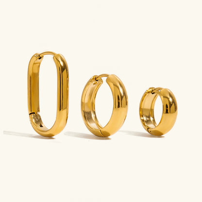 [AuraEcho]Clarabelle Staple Gold Hoops Bundle