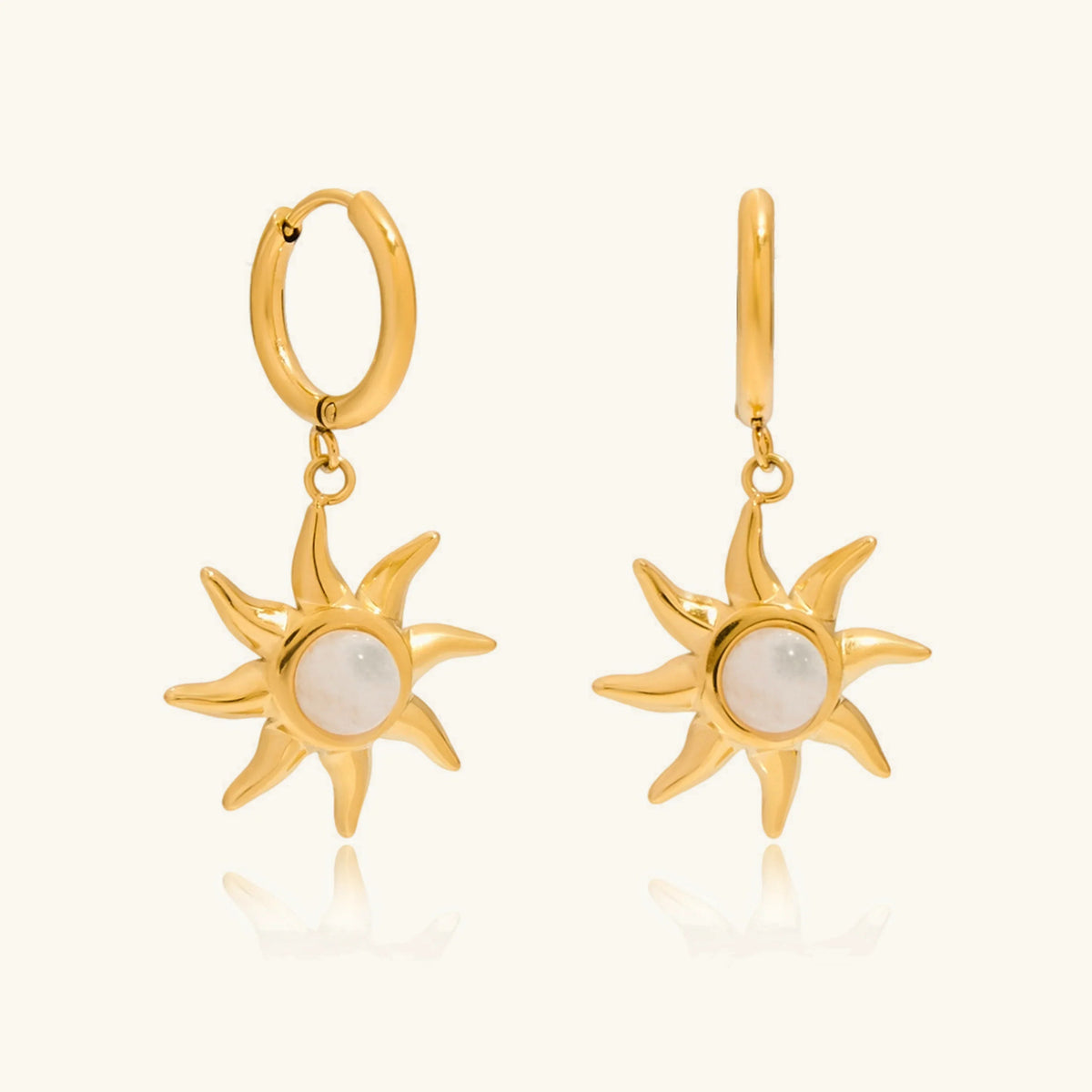 [AuraEcho]Helia Sun-shaped Moonstone Earrings
