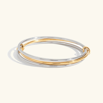 [AuraEcho]Romina Two Tone Stacked Bracelet