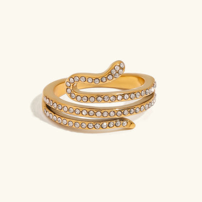 [AuraEcho]Serpentina Layered Diamond Ring