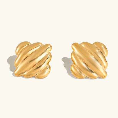 [AuraEcho]Maxine Rippled Gold Earrings