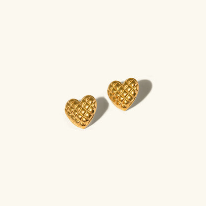 [AuraEcho]Irina Gold Heart Earrings