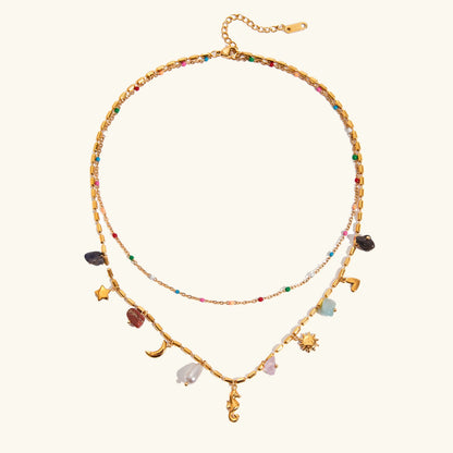 [AuraEcho]Cambria Coastal Charm Layered Necklace