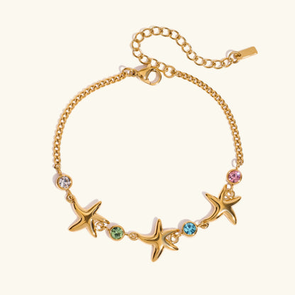 [AuraEcho]Kristine Golden Starfish Bracelet