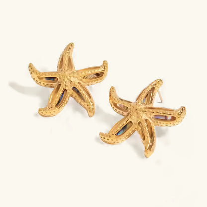 [AuraEcho]Aquatta Gold Starfish Earrings