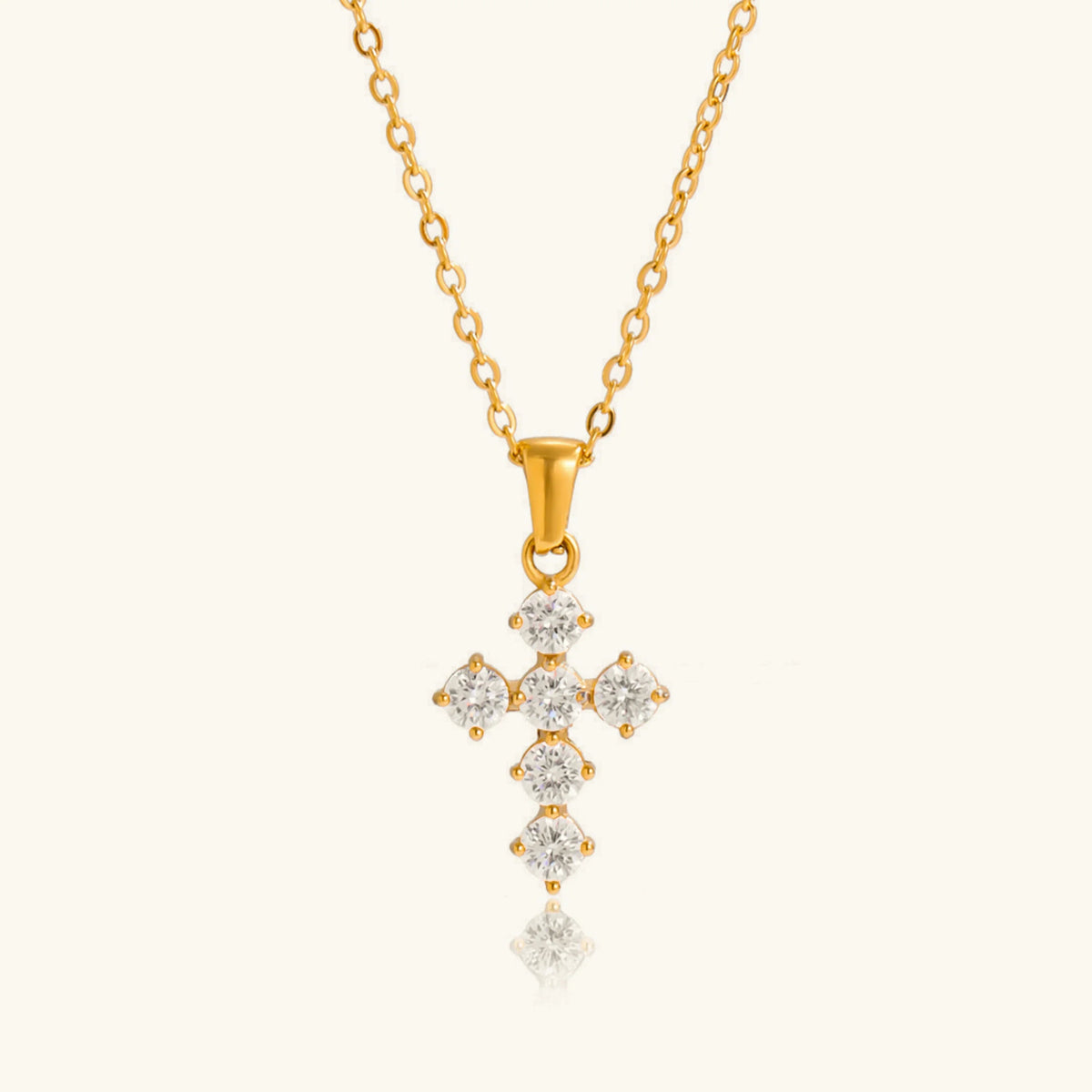 [AuraEcho]Wynter Diamond Cross Necklace