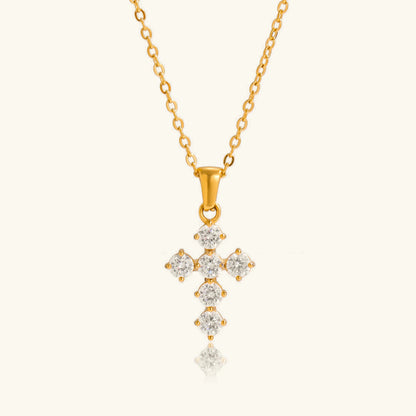 [AuraEcho]Wynter Diamond Cross Necklace