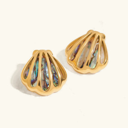 [AuraEcho]Nixie Gold Seashell Earrings