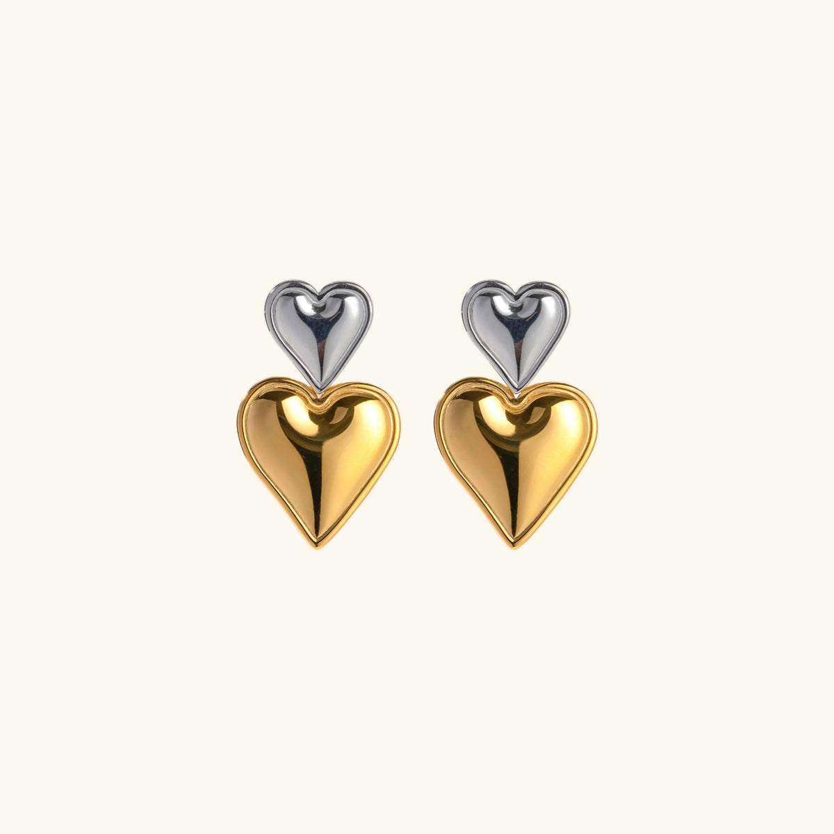 [AuraEcho]Zofia Two Tone Heart Earrings