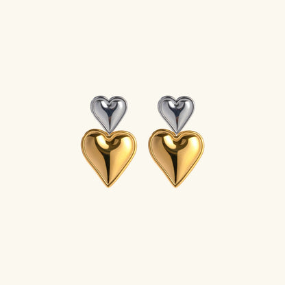 [AuraEcho]Zofia Two Tone Heart Earrings