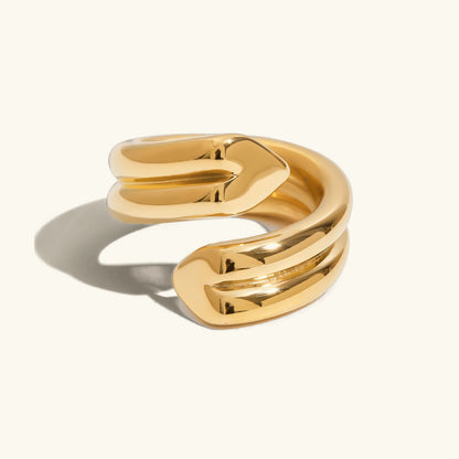 [AuraEcho]Tara Heart Twist Gold Ring