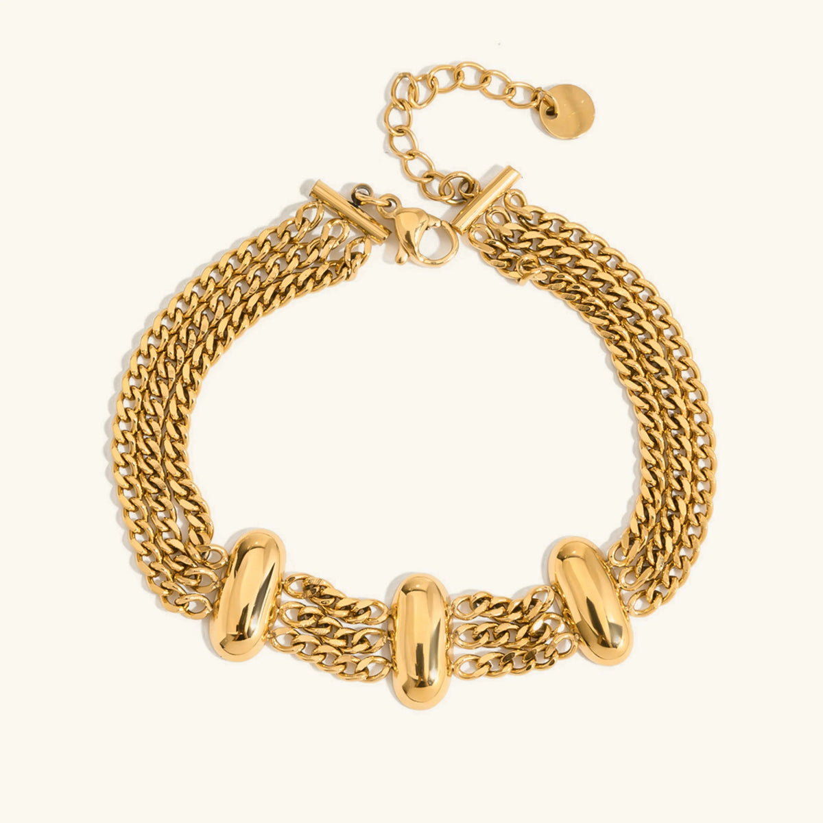 [AuraEcho]Kathleen Layered Chain Gold Bracelet