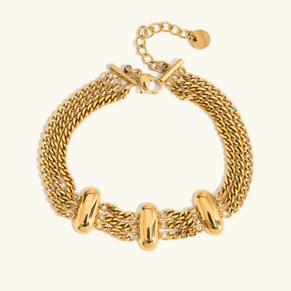 [AuraEcho]Kathleen Layered Chain Gold Bracelet