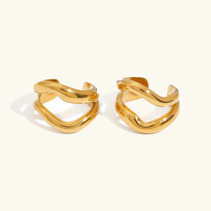 [AuraEcho]Rosiel Gold Ear Cuff Earrings