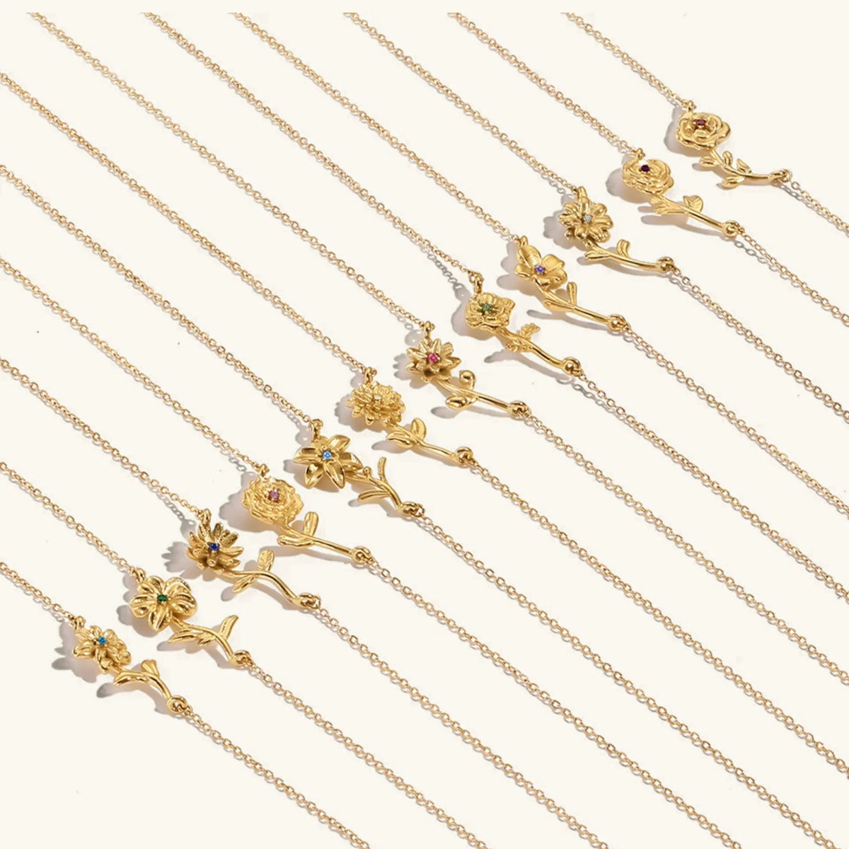 [AuraEcho]Maribelle Birth Flower Gold Necklace