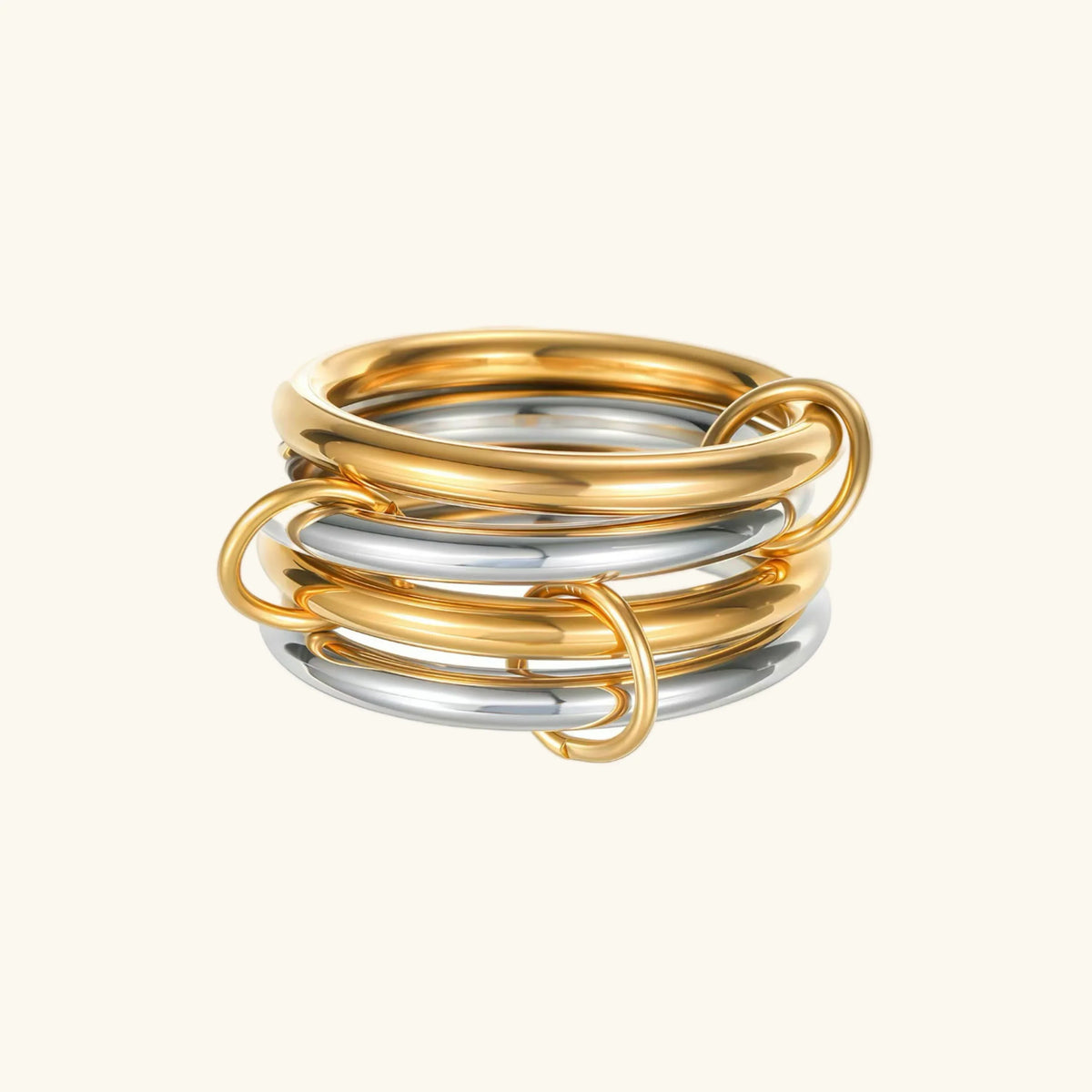 [AuraEcho]Alexandria Two-Tone Stacked Ring