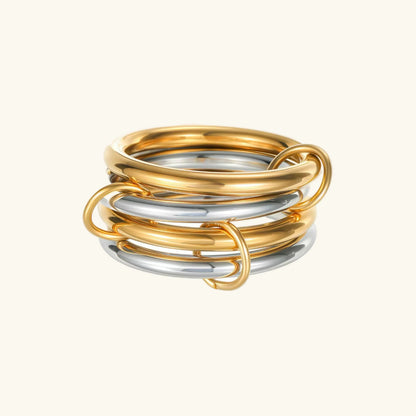 [AuraEcho]Alexandria Two-Tone Stacked Ring
