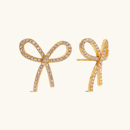 [AuraEcho]Dannah Diamond Bow Tie Earrings