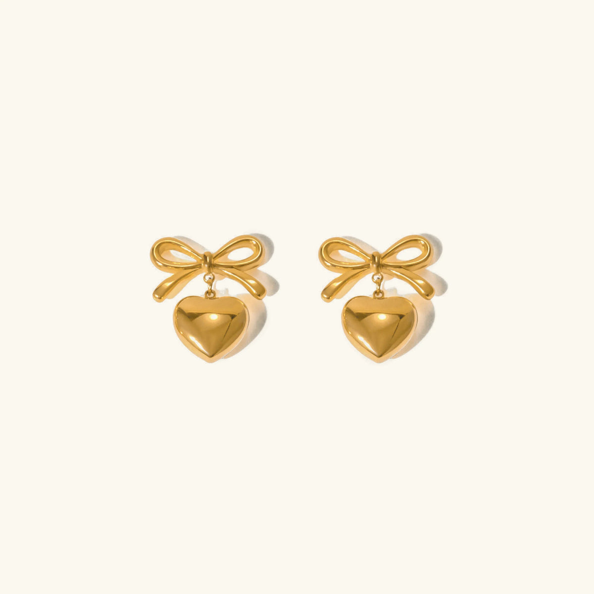 [AuraEcho]Rowanne French Knot Gold Heart Earrings